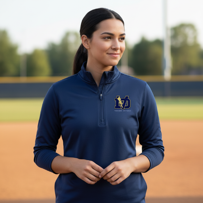 DV SOFTBALL THUNDER - 3/4 ZIP UP PULL OVER SWEATER
