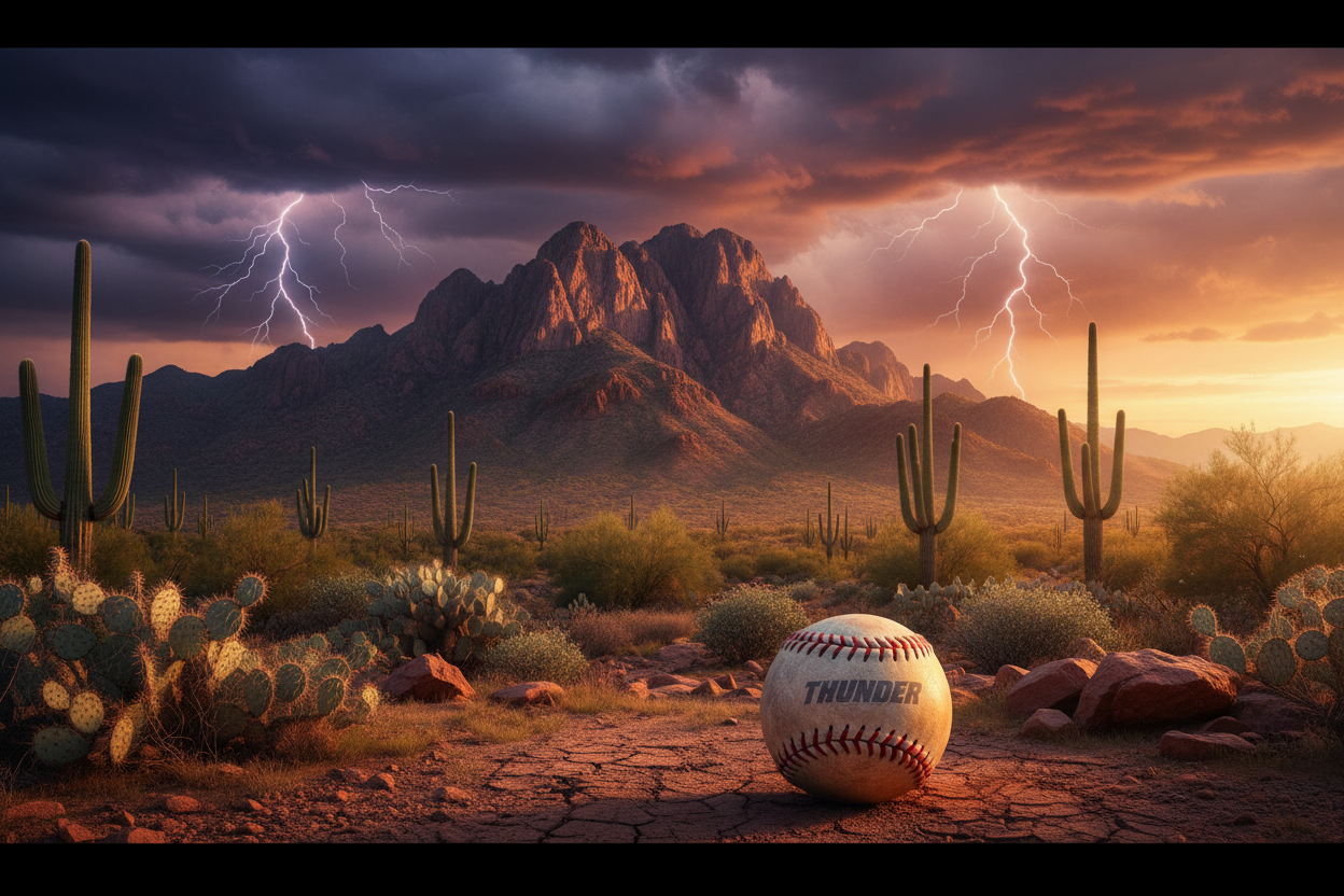mountain background desert vista thunder softball